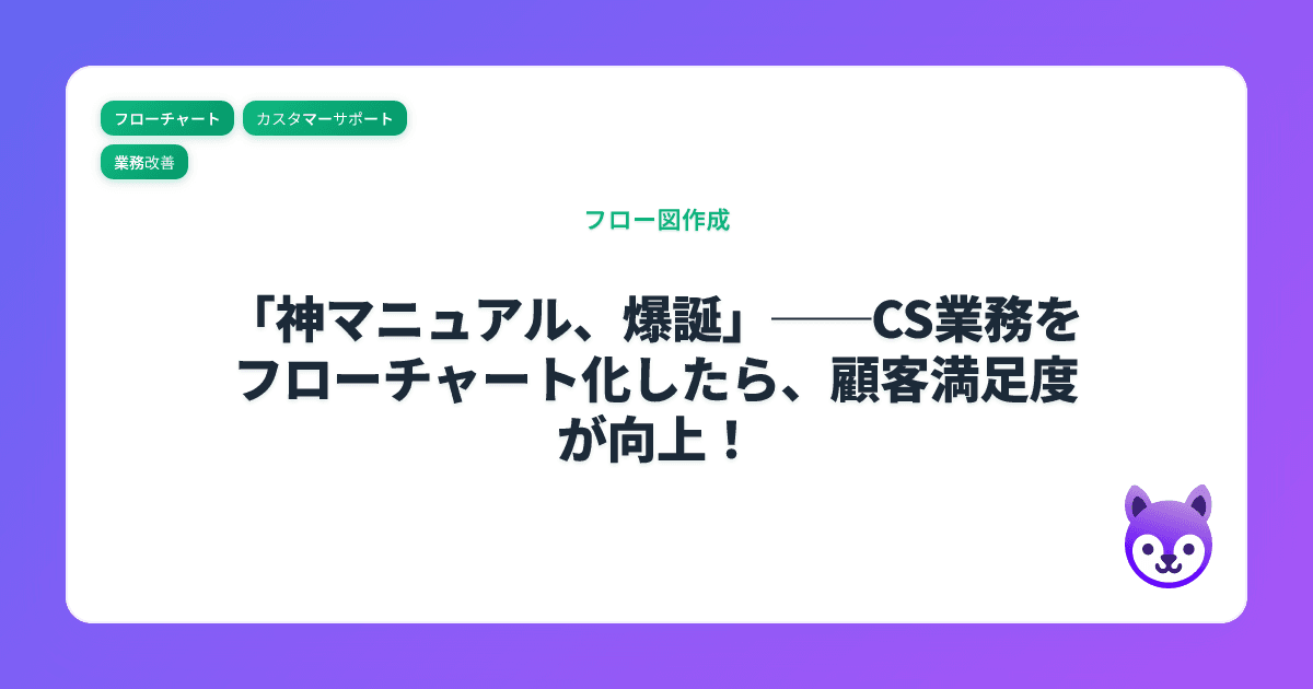 「神マニュアル、爆誕」──CS業務をフローチャート化したら、顧客満足度が向上！