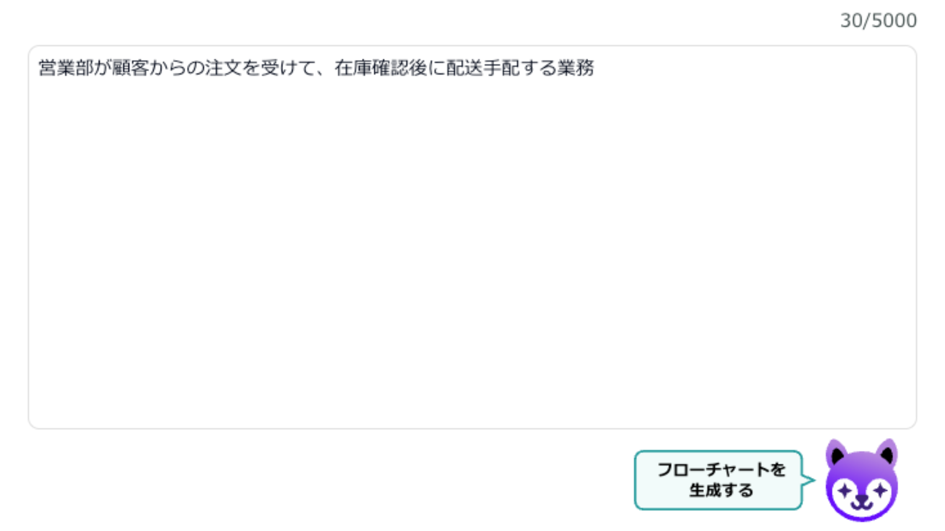 フリーワード入力画面のスクリーンショット